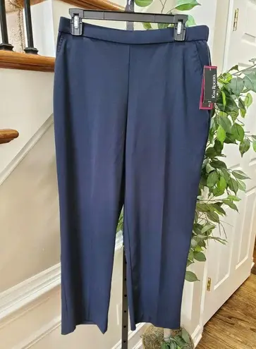 kim rogers  Women's Solid Blue Polyester Mid Rise Comfort Waist Pants Size 10P