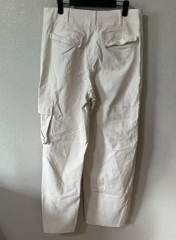 Aritzia Wilfred Free Cargo Pants Size 12 Ivory Cream Wide Leg High Rise Pockets