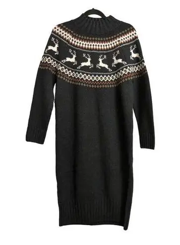 Barbour Kingsbury Knitted Sweater Dress Black Shift Long Sleeve Turtleneck 6 New