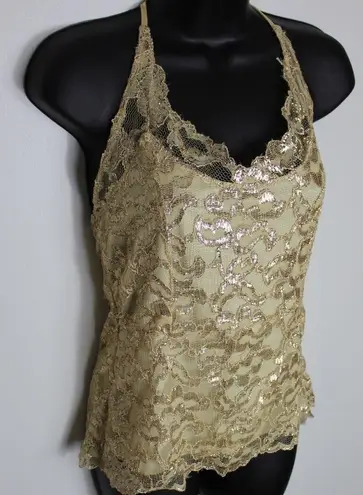 The Limited * Gold Lace Top thumbnail 1