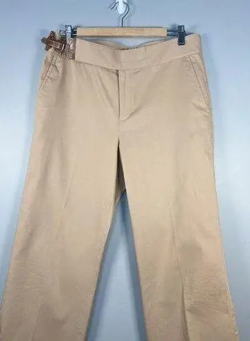 Lauren Ralph Lauren Chino Pants With Side Buckle Women's Size 10 Khaki Beige Tan