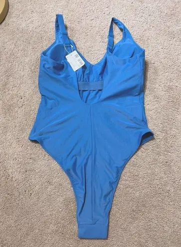 Lululemon  Waterside V-Neck Skimpy-Fit One-Piece Swimsuit Soft Denim Size 12 NWT