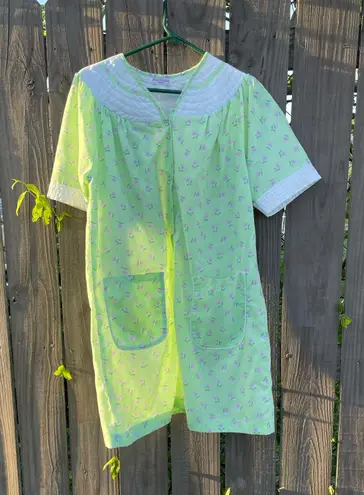 Vintage La ti fashion lingerie cottagecore floral print green gown Size M