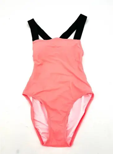 DKNY  Women's Coral Pink Square Neck One Piece Swimsuit XS X-Small NEW