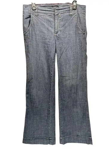 Nautica  Wide Leg Jeans Lightweight Chambray Denim Cuffed Hems Prep Indie Sleaze thumbnail 1