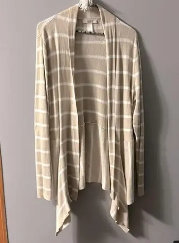 cj banks tunic length cardigan size X (14W) neutral beige white