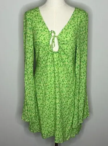 Charlie Holiday Womens Nixon Green Retro Floral Size 6 Mini Dress