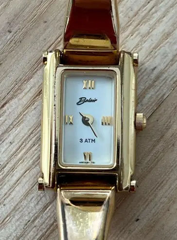 Belair Luxury Ladies Watch White Rectangular Dial Gold