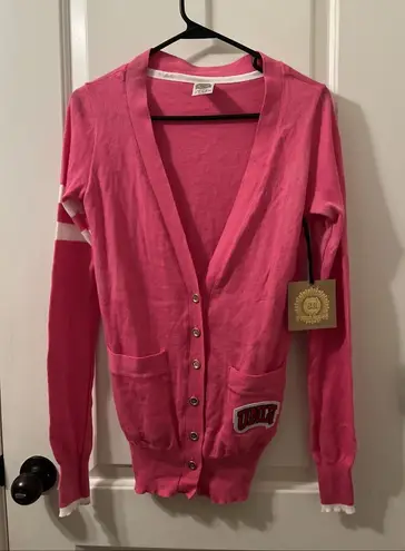 University Of Nevada Las Vegas UNLV Women's Cardigan Sweater Size S Pink White