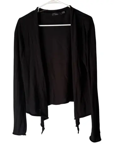 prAna Black Tie Front Open Cardigan Lightweight Cotton Blend Women's L