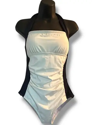 Boden USA Boden Santorini white and black halter swimsuit