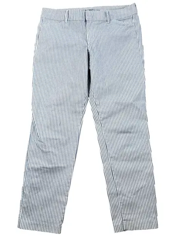 Old Navy  Pixie Stripe Pants Women's 10 Regular Straight Leg Blue/White Mid Rise - Image 1