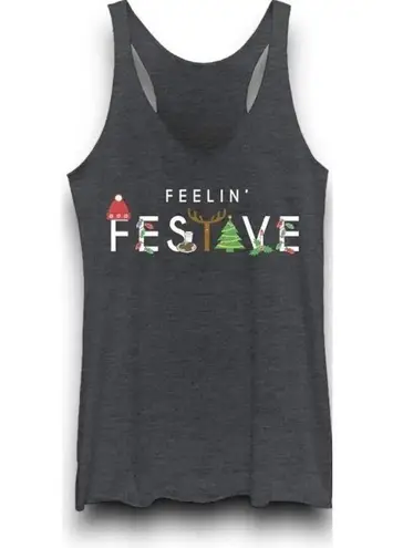 Fifth Sun “Feeling Festive” Christmas Racerback Tank Top In Black -  Size XS NEW