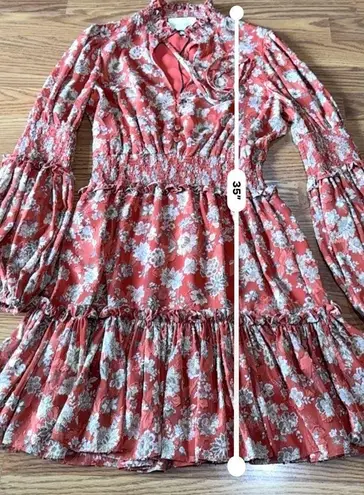 Alexis  orange Rosewell Tiered High-Neck Floral Cocktail Dress size M