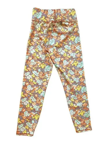 Veronica Beard Vilena Leggings Floral Orange Multi High Rise Workout Small NWT