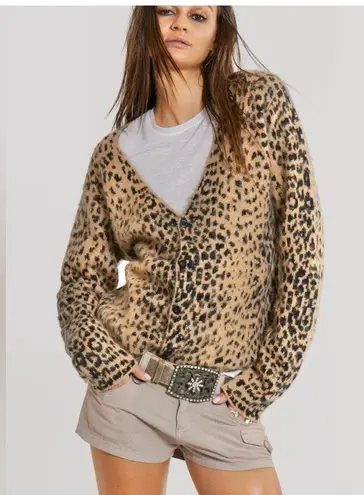 Jaded London Leopard Chuck Cardigan Sweater NWT
