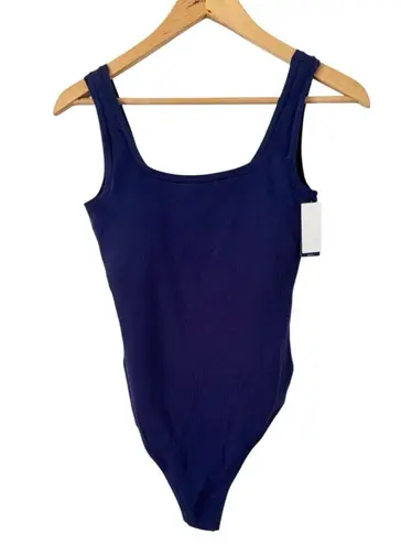 NWT Gap Body Navy Blue Ribbed Thong One Piece Bodysuit Women’s Size Medium