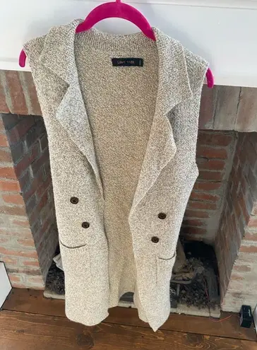 Love Tree  Tan Colored Long Line Cardigan Vest size Small