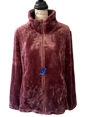 32 Degrees Heat Soft Faux Fur Purple Zip Front Jacket Large