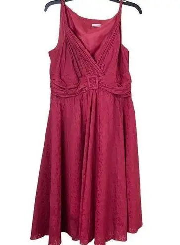 Spiegel Vintage Classic Red Floral Sleeveless Fit Flare Dress Size 12