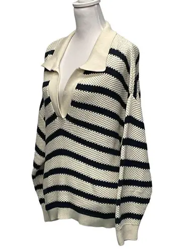 Natural Reflections 100% Cotton Fisherman's Sweater Johnny Collar Size L