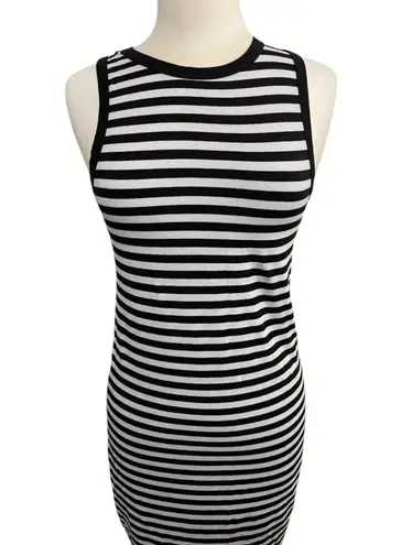 Women's Cotton:On Black & White Striped Dress Size M Size M