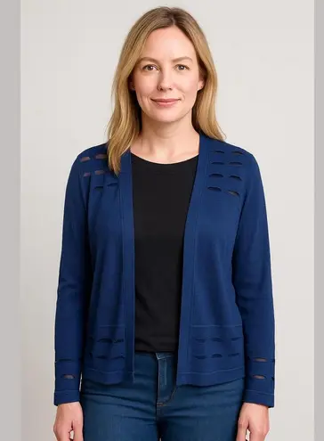 Ny Collection Women's Blue Cardigan Size L