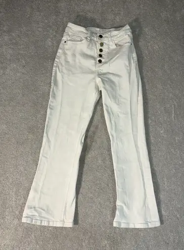 oraije paris white jeans cropped flare boot cut Size Small 25x24 White