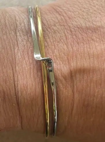 Lia Sophia Two Tone Wire Cuff Bracelet