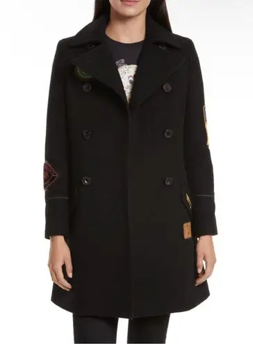 Coach wool Military Patch Naval Pea Coat NWOT