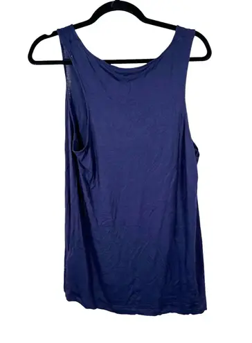 COS Navy Blue Flowy Sleeveless Pocket Tee Blouse Size Large