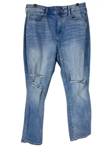 Arizona Jeans Womens 15 Medium Wash Distressed High Rise Straight Leg Streetwear