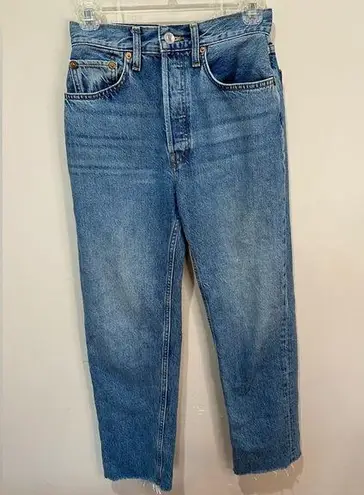 RE/DONE REDONE 70s Stove Pipe Jeans Medium Vain sz 25 High Rise