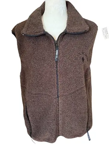 Black Diamond brown sleeveless soft zip up collared vest women's size XS