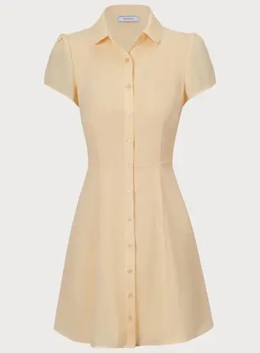 Rihoas Yellow Button Down Shirt Mini Dress