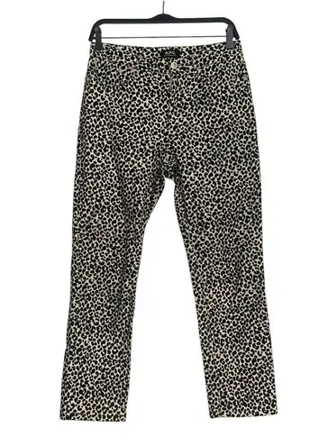 A.P.C. Leopard Print Black and Cream Cropped Pants 38 Size undefined