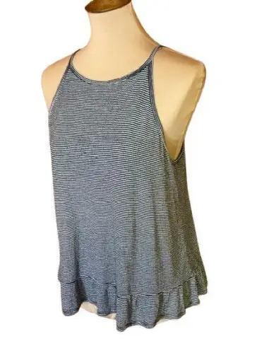 Mossimo striped ruffled tank top Size L