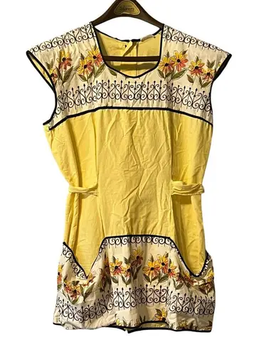 Vintage 1940’s 50’s Carmen Lee Novelty Wrap Floral Apron/ Dress Size S/M