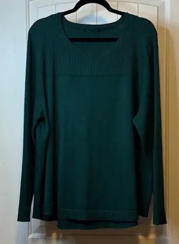 Source Unknown Forest Green Knit Long Sleeve Top Women's Casual Pullover Sweater Plus Sz 2X/3X