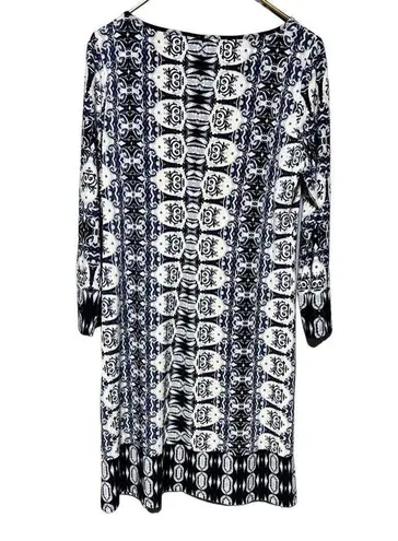 Ivanka Trump Navy Black White Sheath Dress Medium EUC