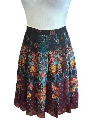 None VTG Pleated Sheer Fit & Flare Skirt Whimsigoth Fairy Grunge Floral Boho Cottage
