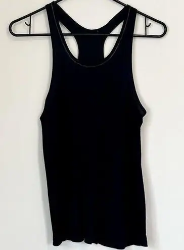 Alexander Wang Black Classic Ribbed Racerback with Chain Neckline - XS