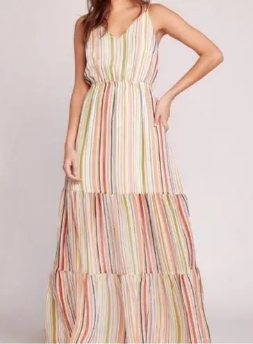 BB Dakota  Revolve Maxi-mum Multicolor Stripe Maxi Summer Dress Size Small