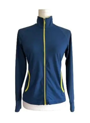 Slazenger Blue Yellow Trim Zip Front Pockets Golf Active Workout Jacket Size XS