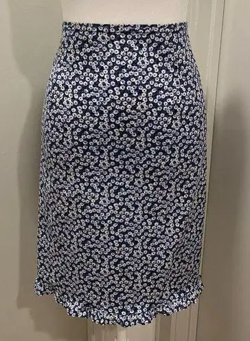 Studio Blue VTG Vintage Floral Print Casual Above Knee Skirt With Ruffle At Hem