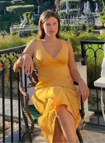 Peppermayo • loren maxi dress in mango shimmer sz 2