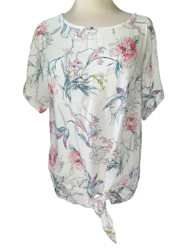 Buffalo David Bitton Buffalo David Britton blouse tie waist back keyhole opening floral Sz small NWT