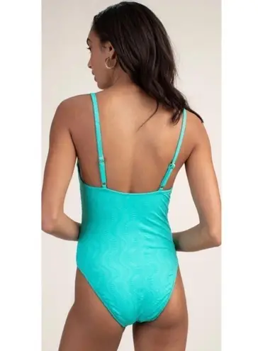 Trina Turk  Cacais Wave Maillot One Piece Bathing Suit Swimsuit Teal Blue 12