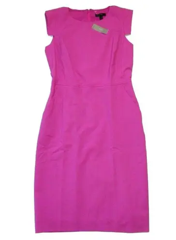 J.Crew NWT  Resume Sheath in Vivid Flamingo Pink Stretch Wool Dress 4 $188