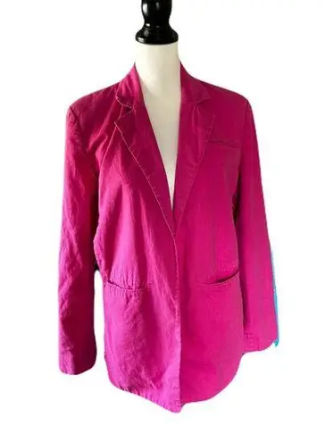 Eudon Choi Collective Oversized Pink Linen Open Blazer w/ Side Cutouts | EUC | 0
